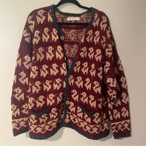 Toshy Knit Wool cardigan Sweater- wood buttons